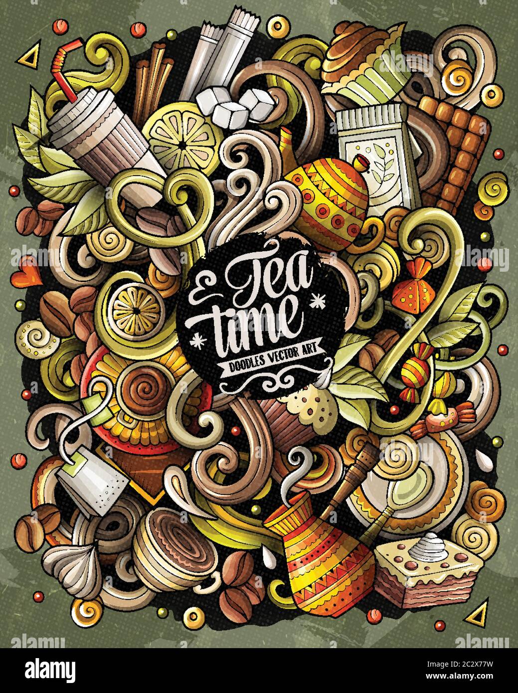 Cafe funny hand drawn vector doodles illustration Stock Vector Image ...