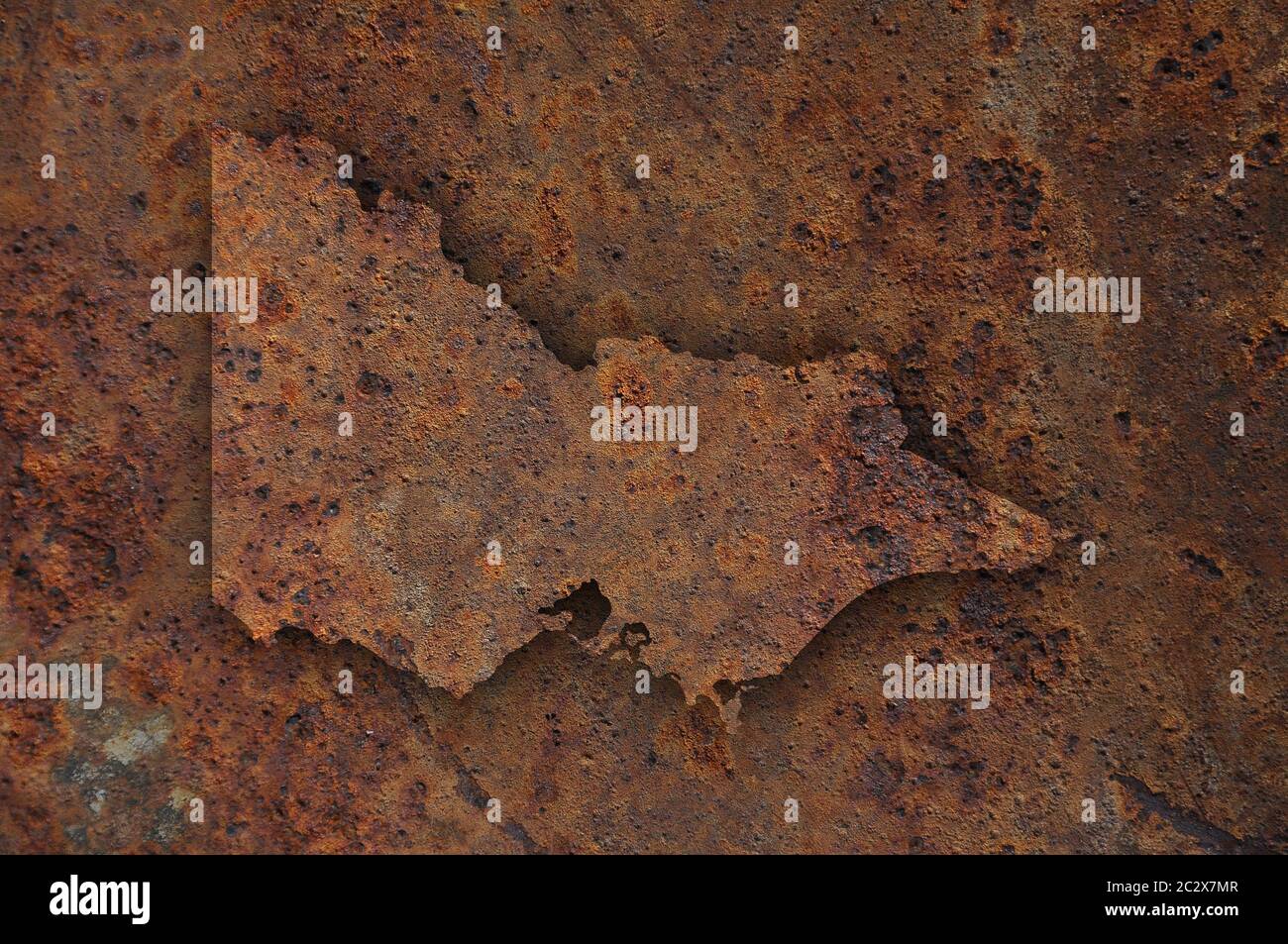 Map of Victoria on rusty metal Stock Photo - Alamy