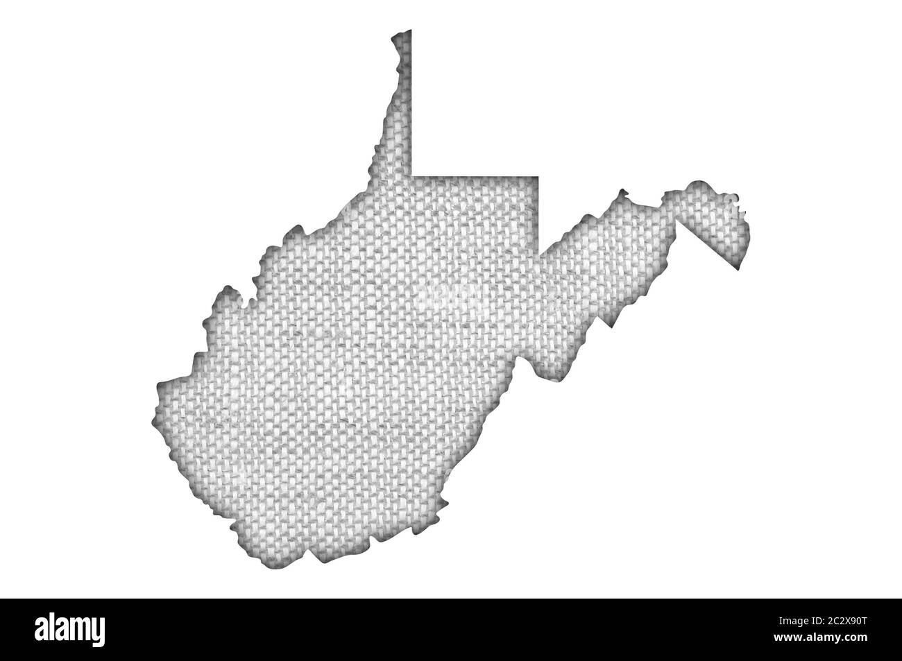 Map of West Virginia on old linen Stock Photo