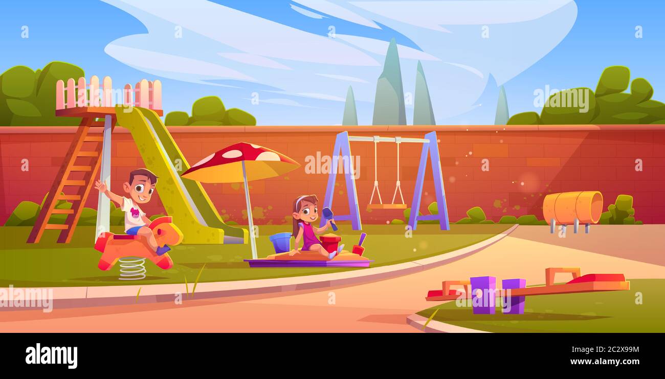 Playground cartoon hi-res stock photography and images - Alamy Playground cartoon hi-res stock photography and images - Alamy