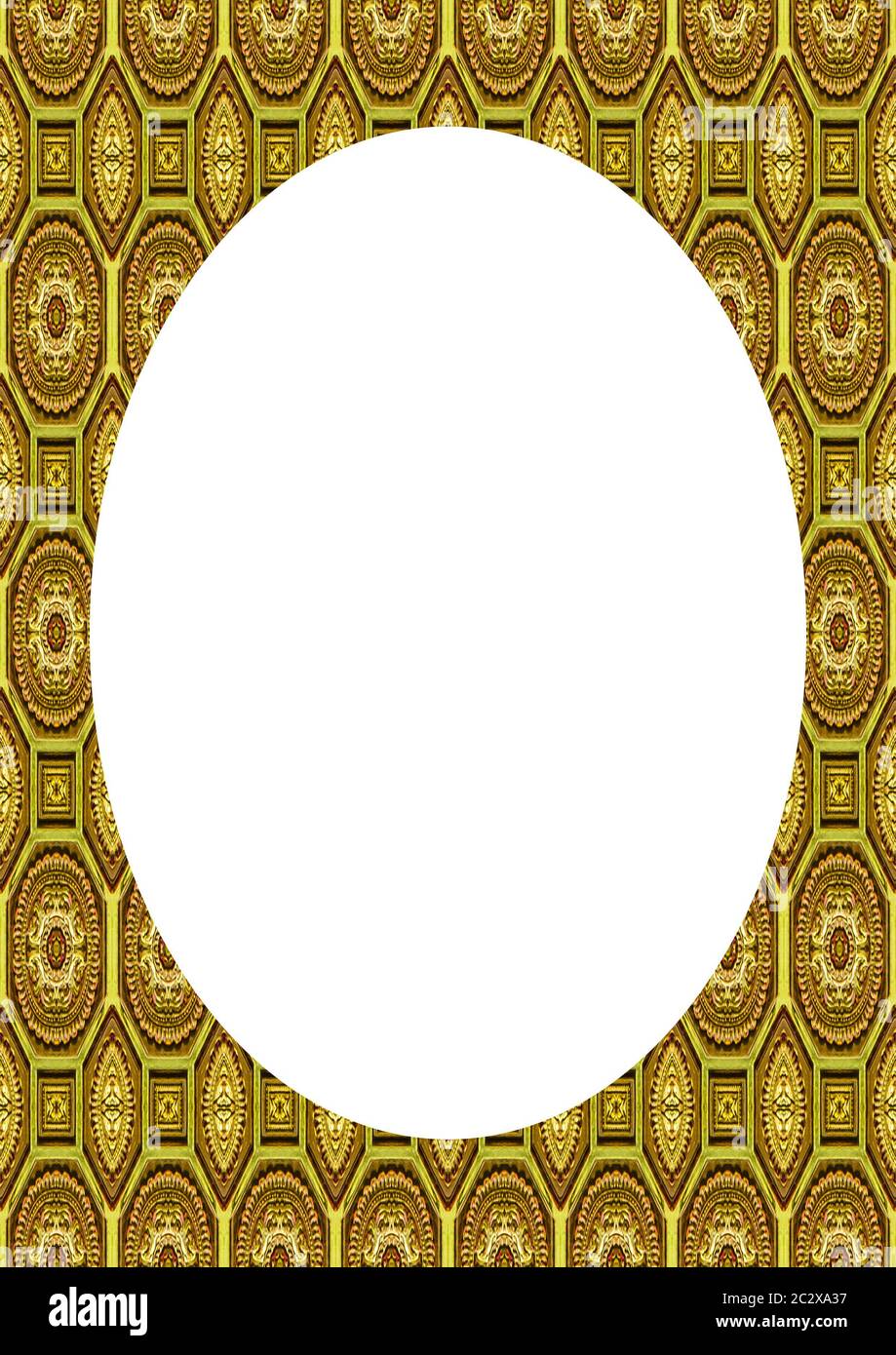 Circle Frame Background with Decorated Borders Stock Photo