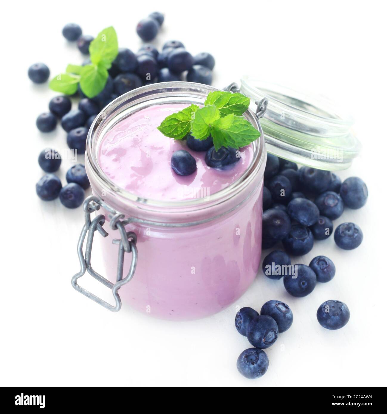 Blueberry Yogurt Stock Photo