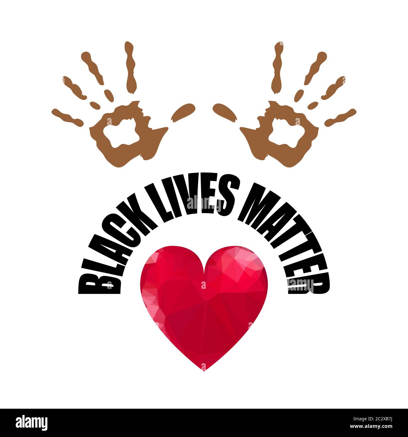 Black Lives Matter Banner with Red Heart for Protest on White ...