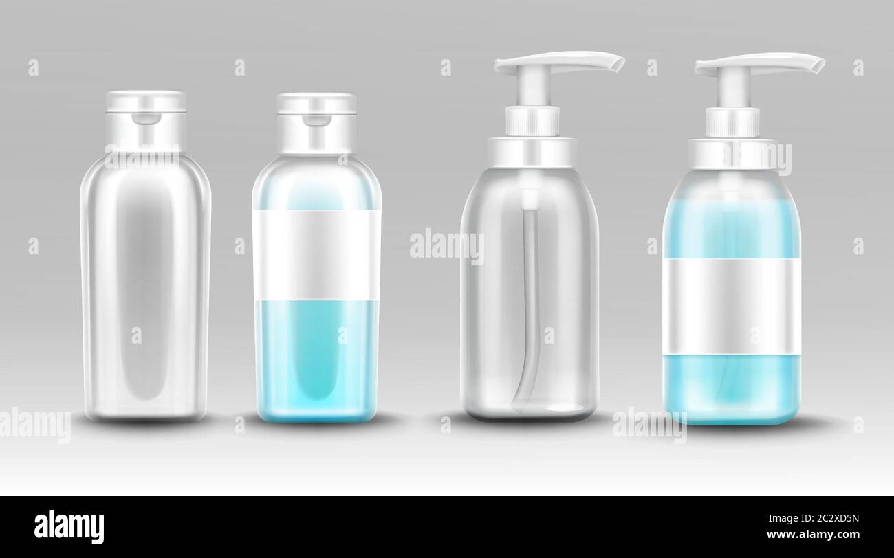 Plastic Bottle With Dispenser Pump For Liquid Soap Antibactrial Gel Sanitizer Or Cosmetic Product Vector Realistic Mockup Of Transparent Package Em Stock Vector Image Art Alamy