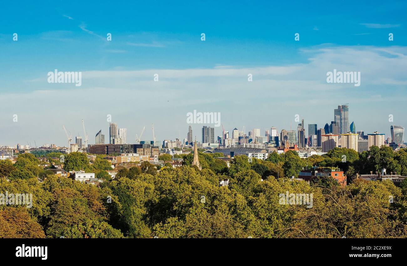 Wide panoramic view of London skyline, England, UK Stock Photo - Alamy