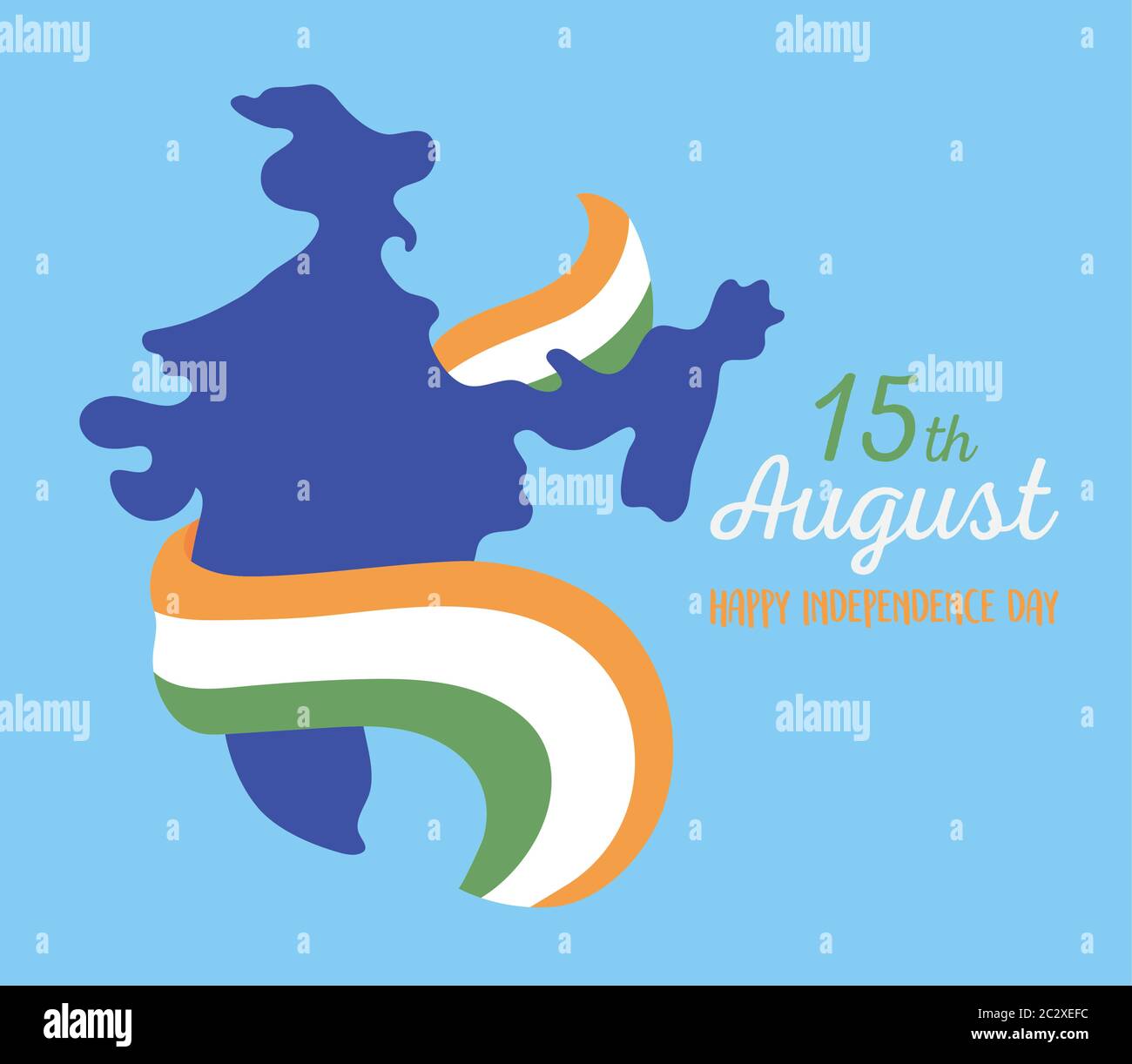 happy independence day india, wrapped map with flag indian vector ...