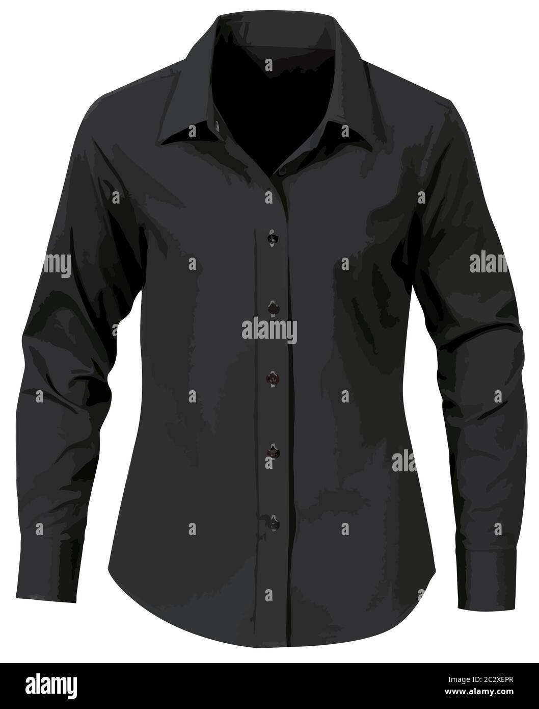 Dress Shirt Black Fashion Men Formal Long Sleeve Illustration Stock Photo Alamy