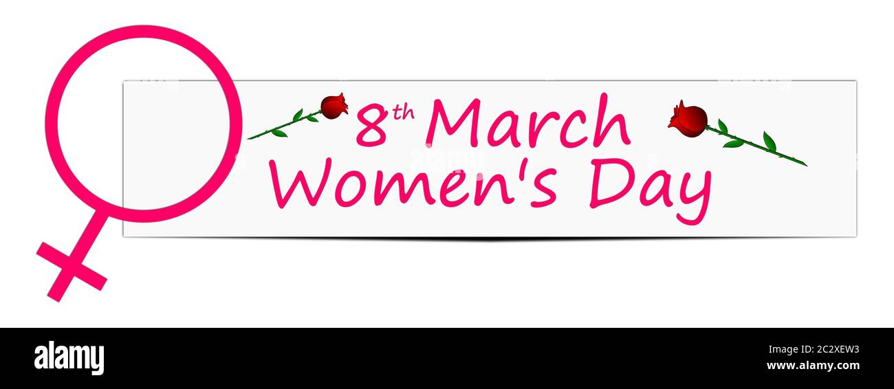 decorative International Women's Day Banner - 8 March - illustration Stock Photo