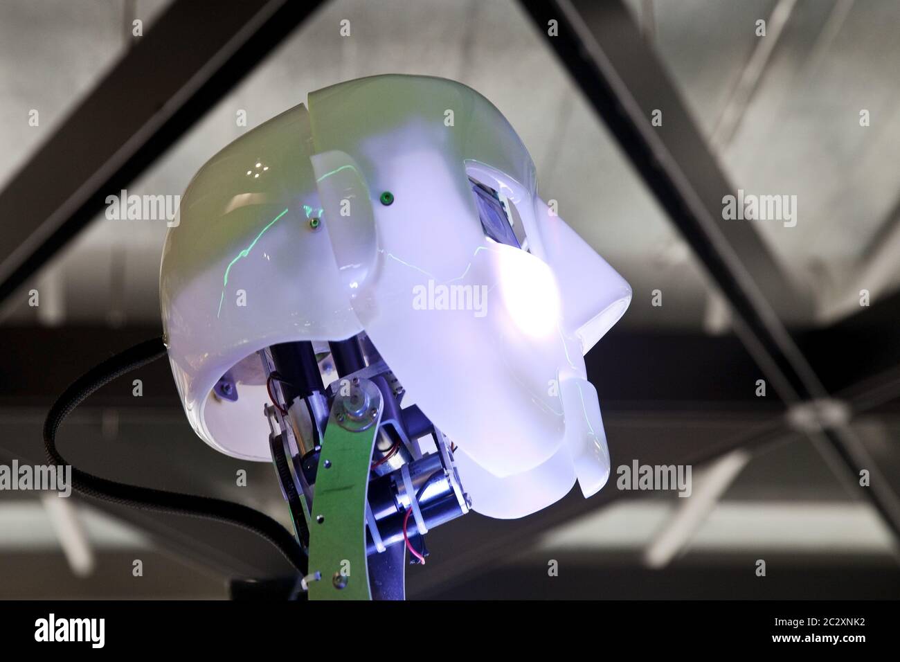 head of humanoid robot RoboThespian, Germany Stock Photo