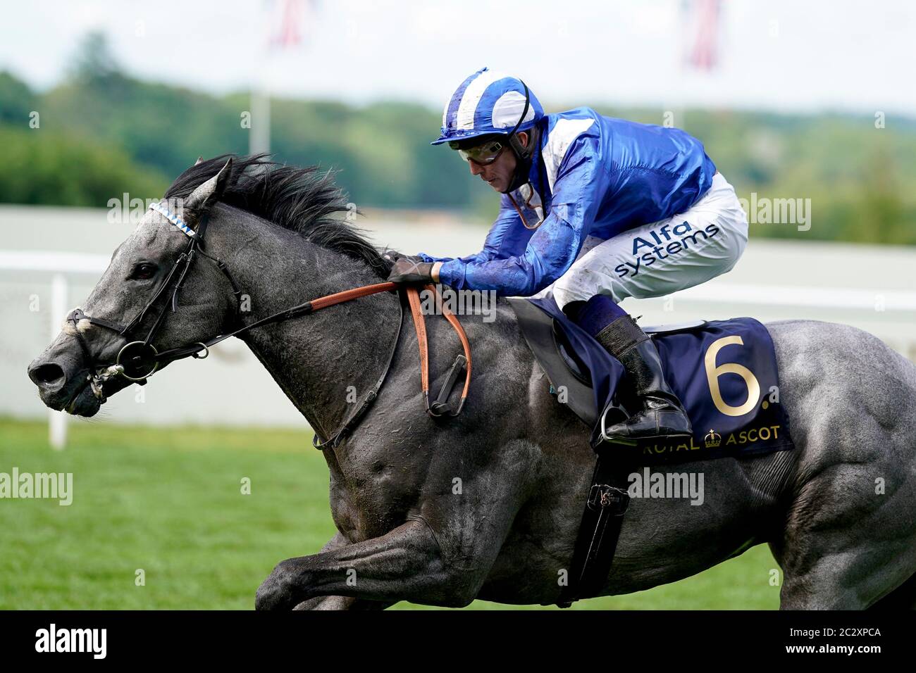 Khaloosy ridden by Jim Crowley wins the Brittania Stakes during day three of Royal Ascot at Ascot Racecourse. Stock Photo
