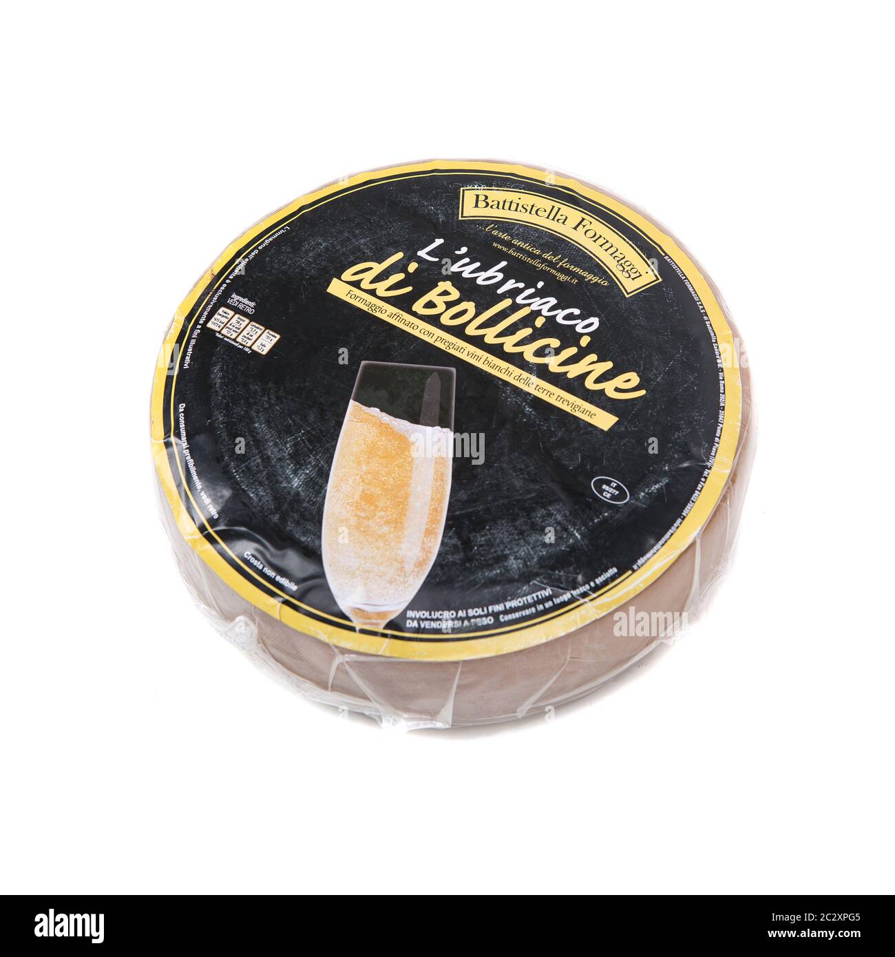 Cheese wheel isolated on white background. head cheese editorial