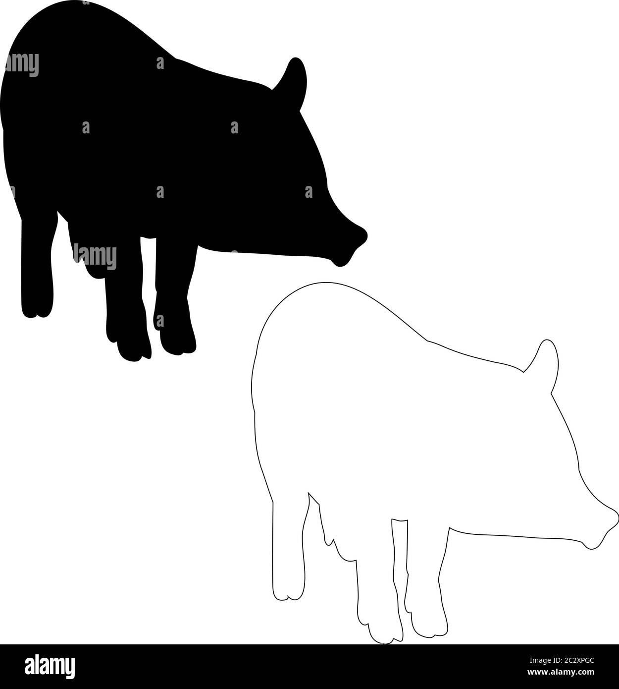 silhouette of a pig, isolated, outline Stock Vector Image & Art Alamy