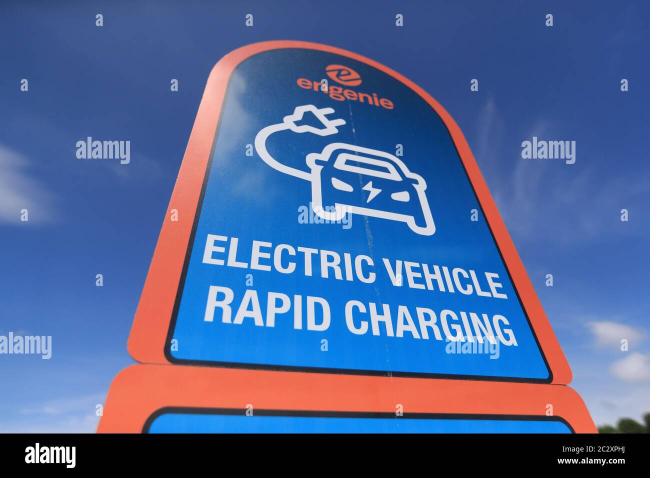 Engenie electric vehicle rapid charging point Stock Photo