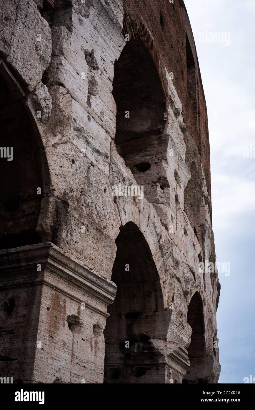 Facade of the Coliseum impacted by time in Rome, Italy Stock Photo Alamy