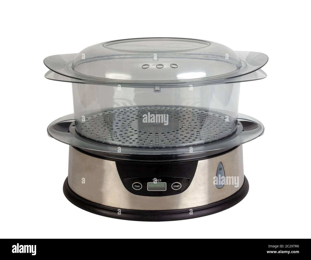 Household cooking double boiler with one transparent container isolated