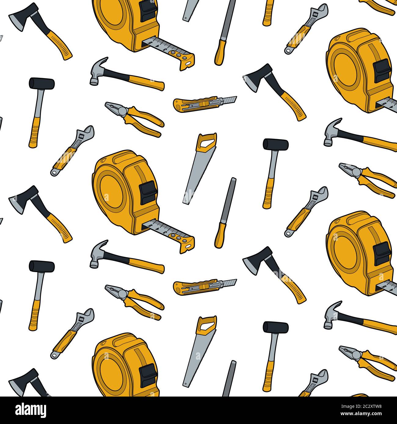 Working tools icon set vector illustration line art Stock Vector
