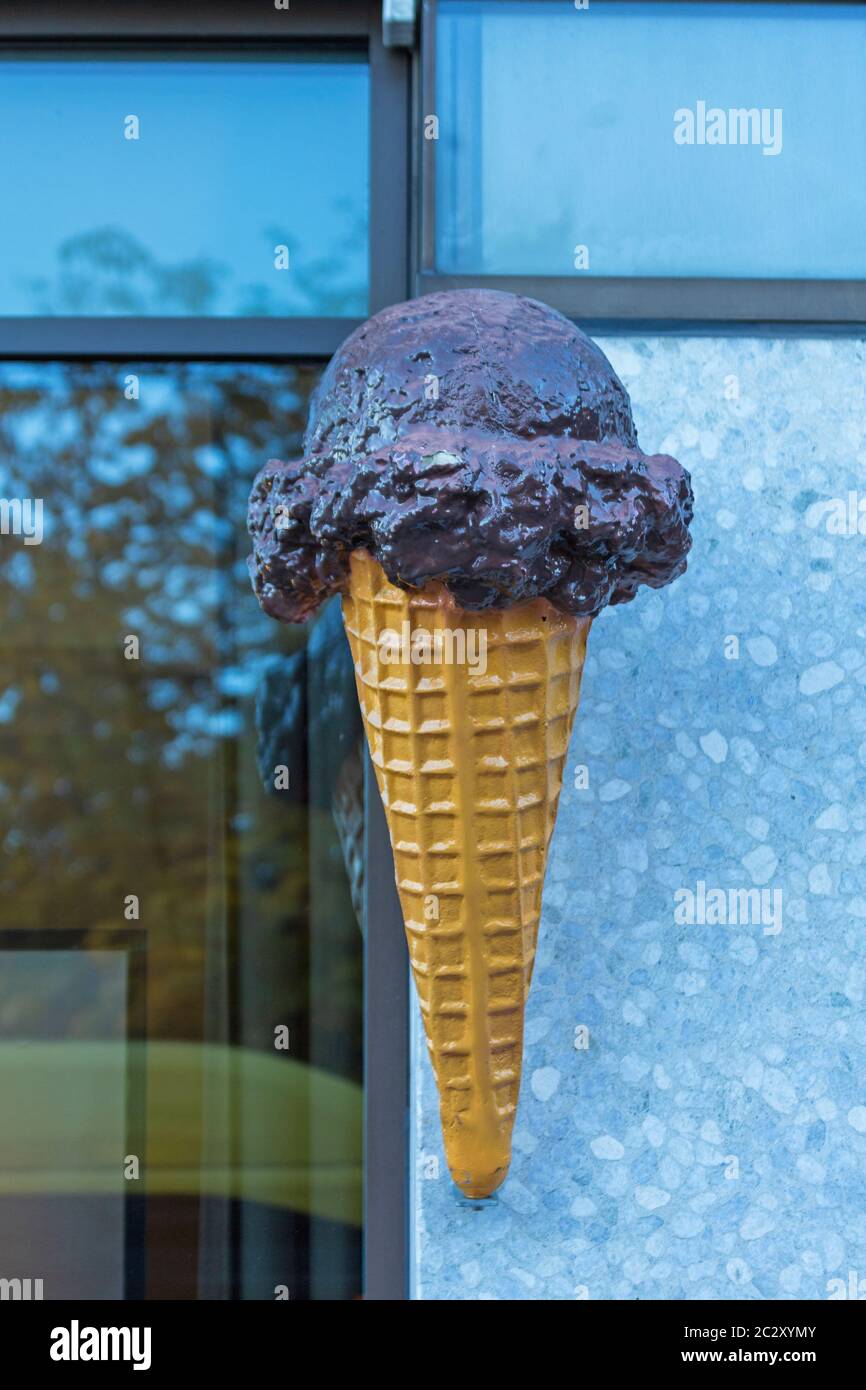 Big Ice Cream Cone With One Scoop at Building Stock Photo Alamy