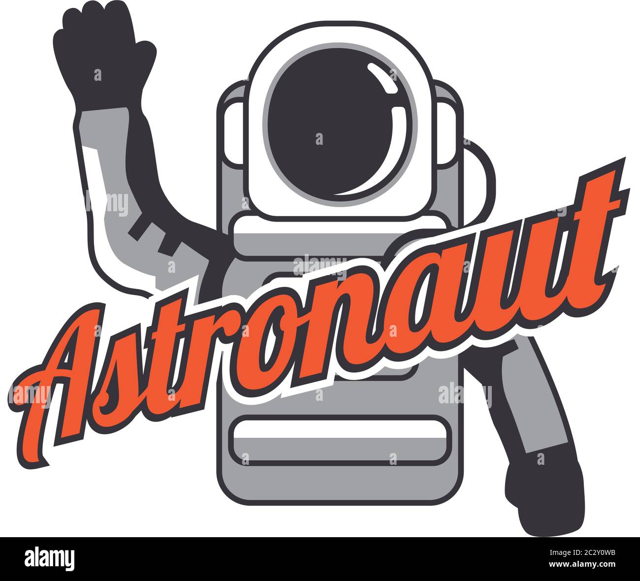 astronaut mascot logo isolated on white background. vector illustration Stock Vector