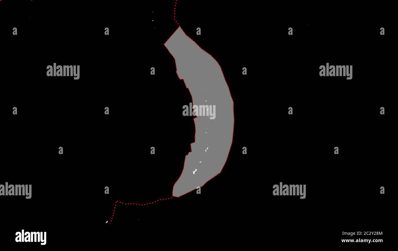 Shape of the Mariana tectonic plate with borders of surrounding plates