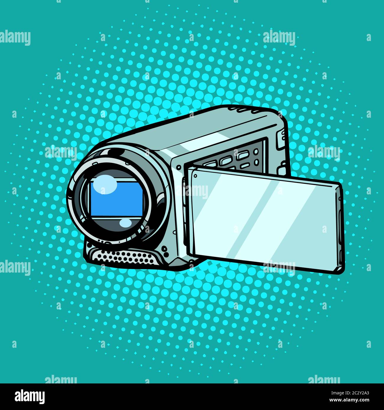 portable hand-held video camera. Pop art retro vector illustration kitsch  vintage 50s 60s Stock Photo - Alamy