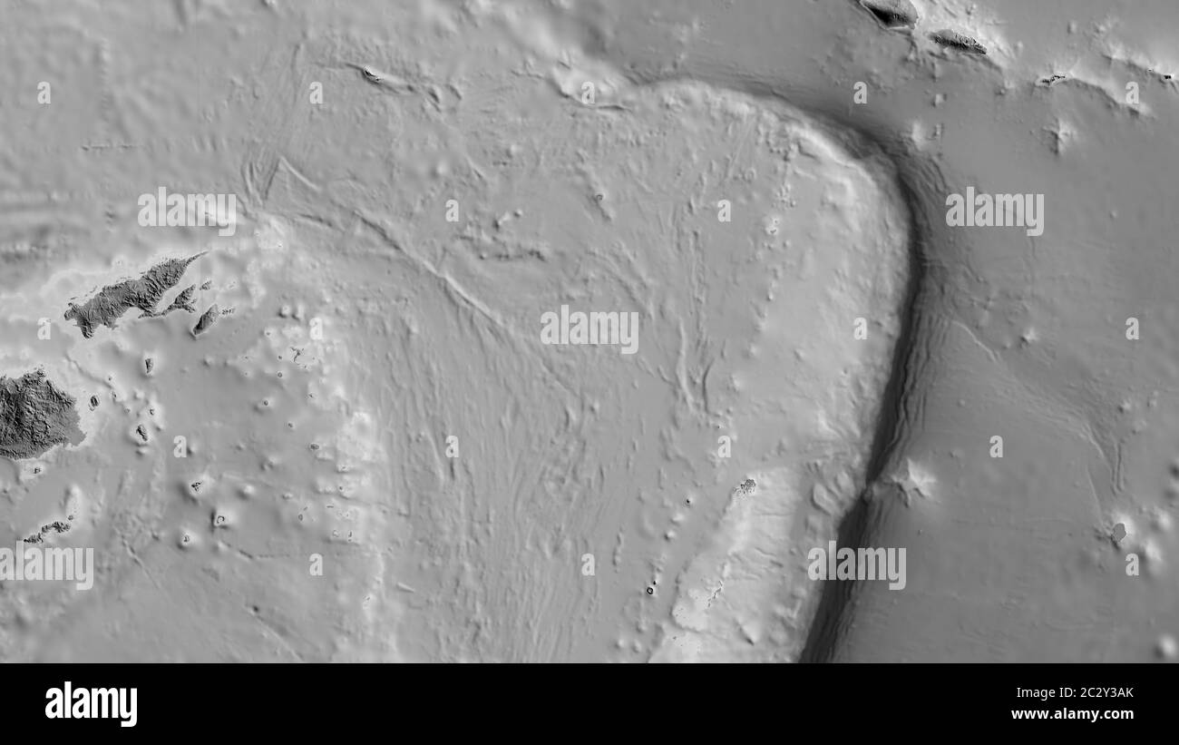 Grayscale map of the area around the Niuafoou tectonic plate. 3D ...