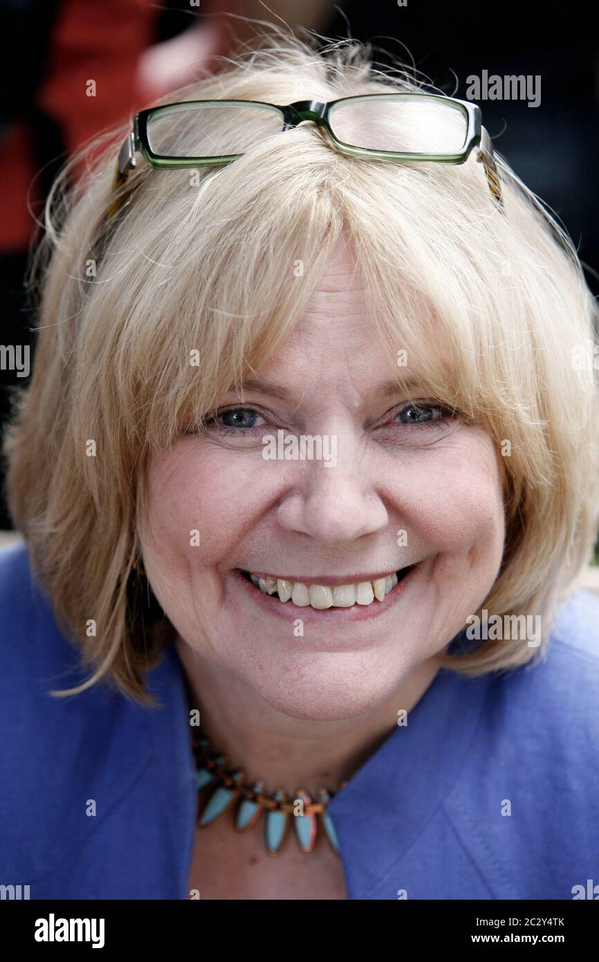 The Antiques Roadshow at Fountains Abbey and Studley Royal Park. Specialist Judith Miller. Stock Photo
