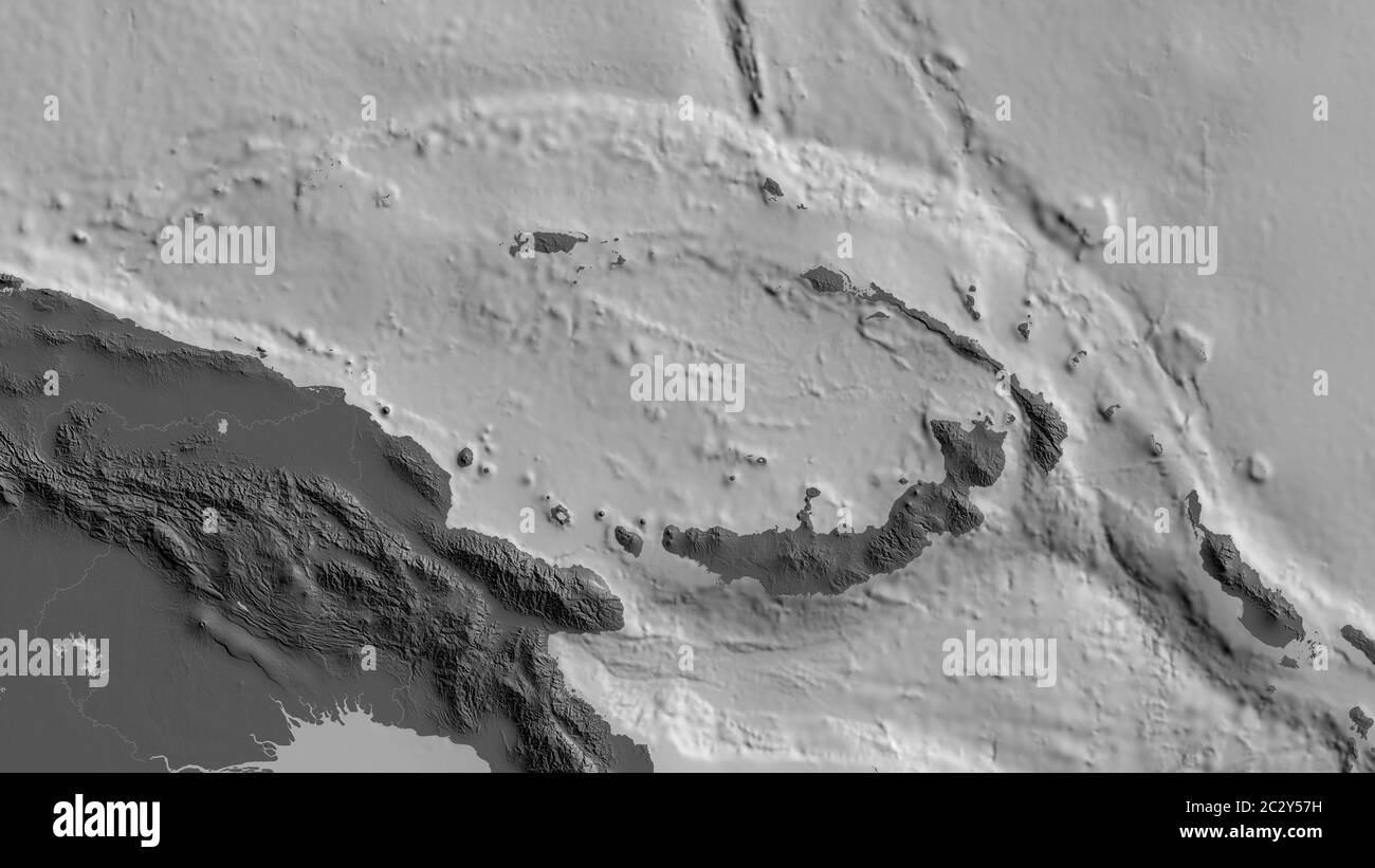 Bilevel map of the area around the North Bismarck tectonic plate. 3D ...