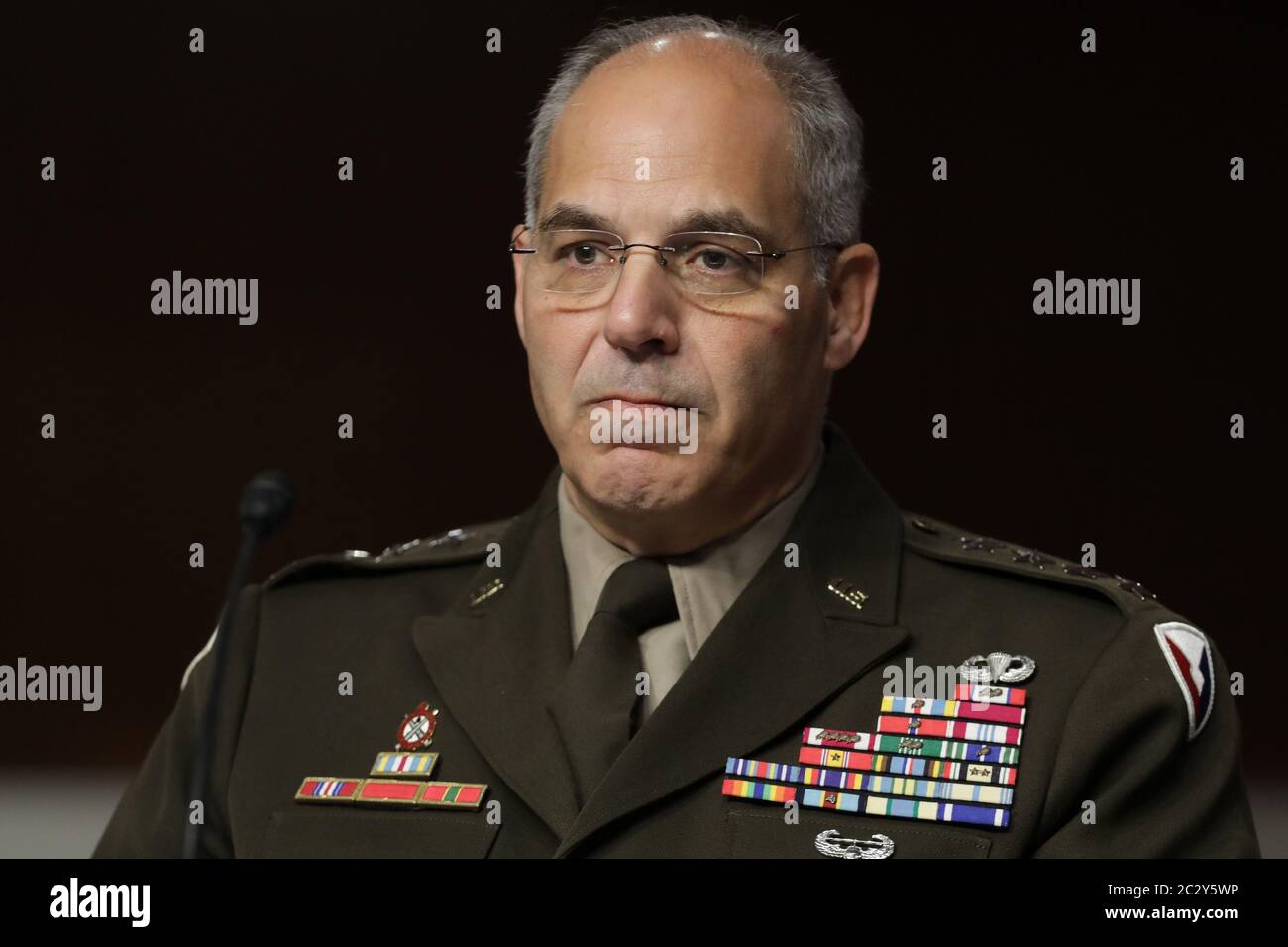Washington, United States. 18th June, 2020. Gen. Gustave Perna testifies before the Senate Armed Services Committee during a nominations hearing on Capitol Hill on Thursday, June 18, 2020 in Washington DC. Pool Photo by Chip Somodevilla/UPI Credit: UPI/Alamy Live News Stock Photo