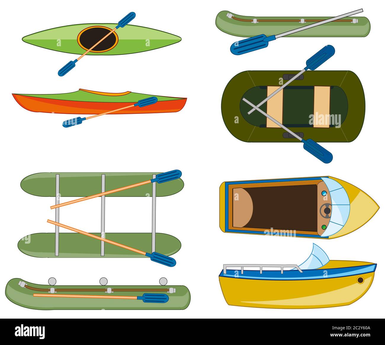 Vector illustration type of the water transport facilities for sport and rest Stock Photo