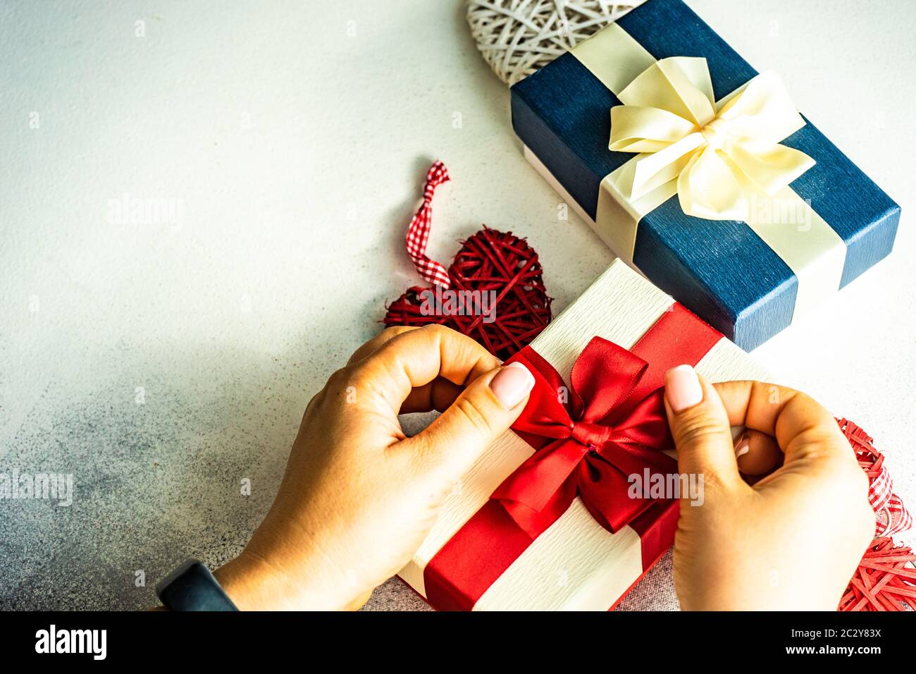 Valentine Day holiday card concept Stock Photo