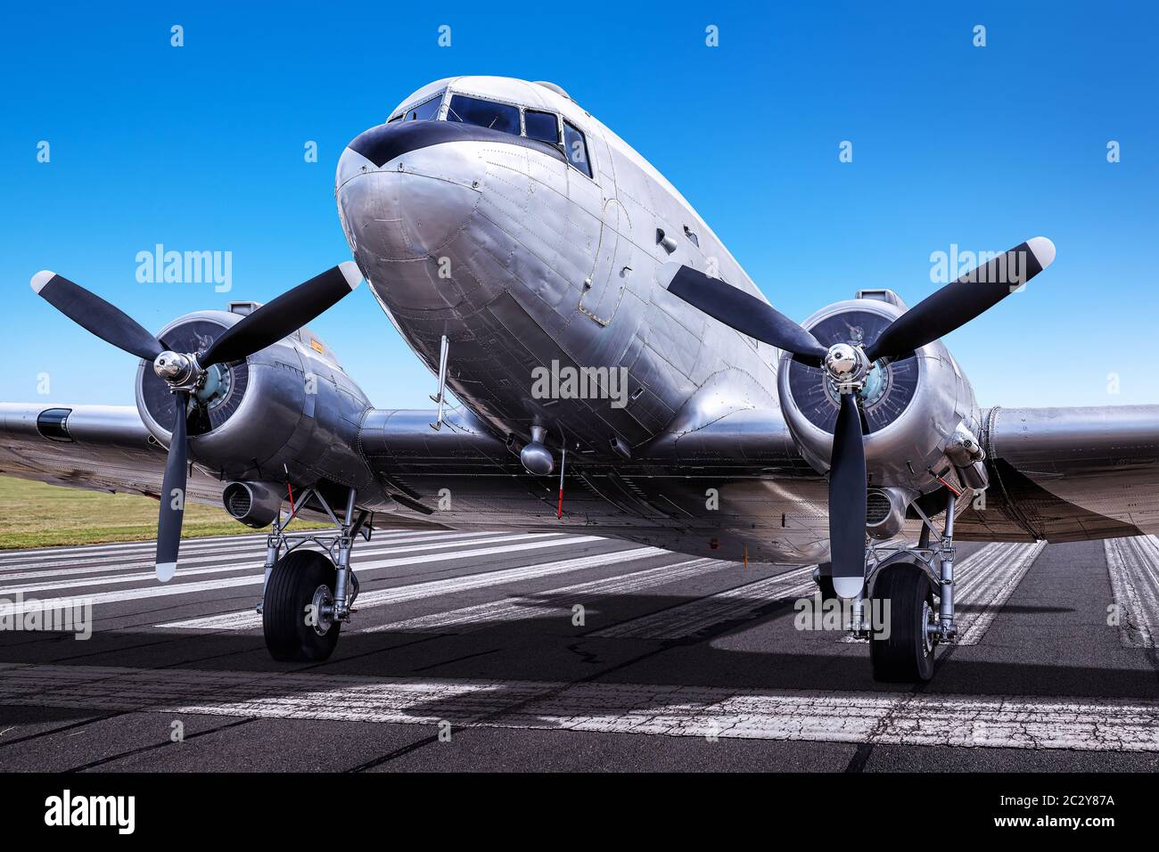 low angle shot of an historical aircraft Stock Photo