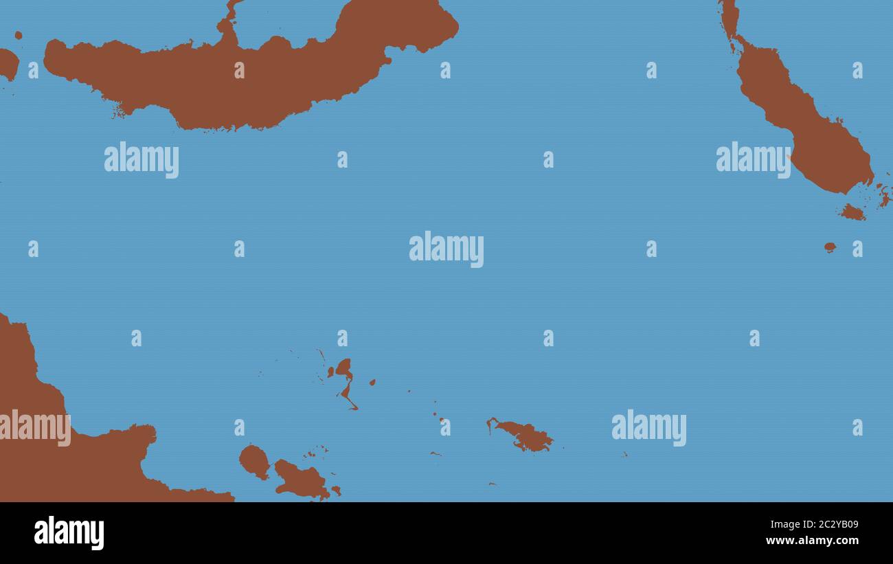 Pattern map of the area around the Solomon Sea tectonic plate. 3D rendering Stock Photo