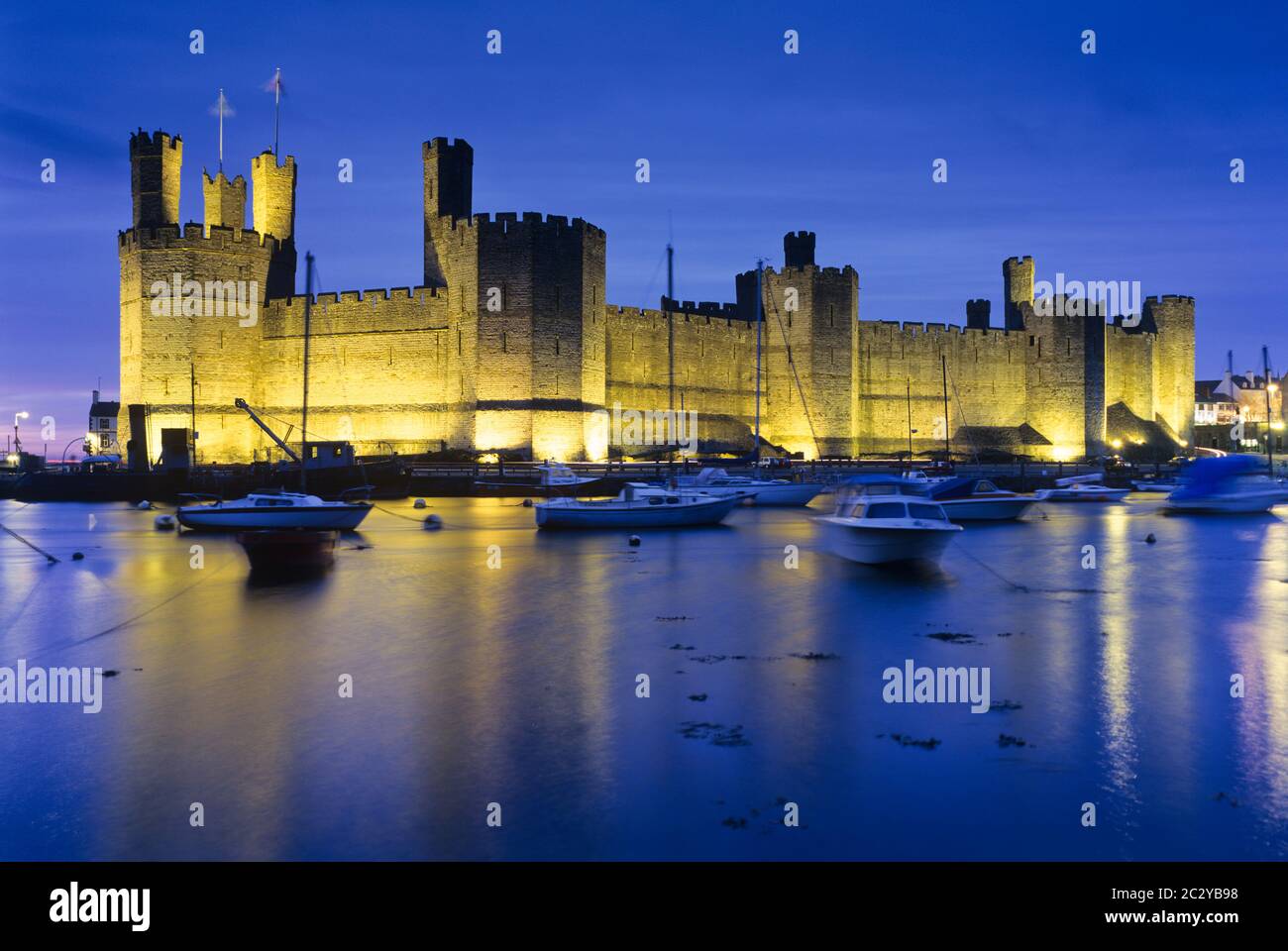 Caernarfon Castle, Gwynedd, Wales, UK. Stock Photo