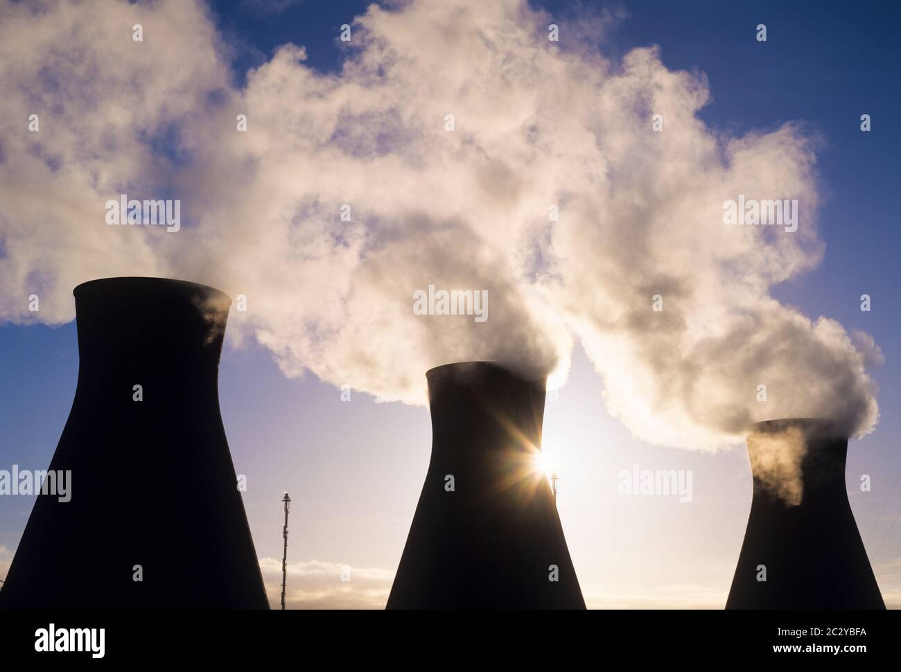 Power station cooling towers, UK Stock Photo