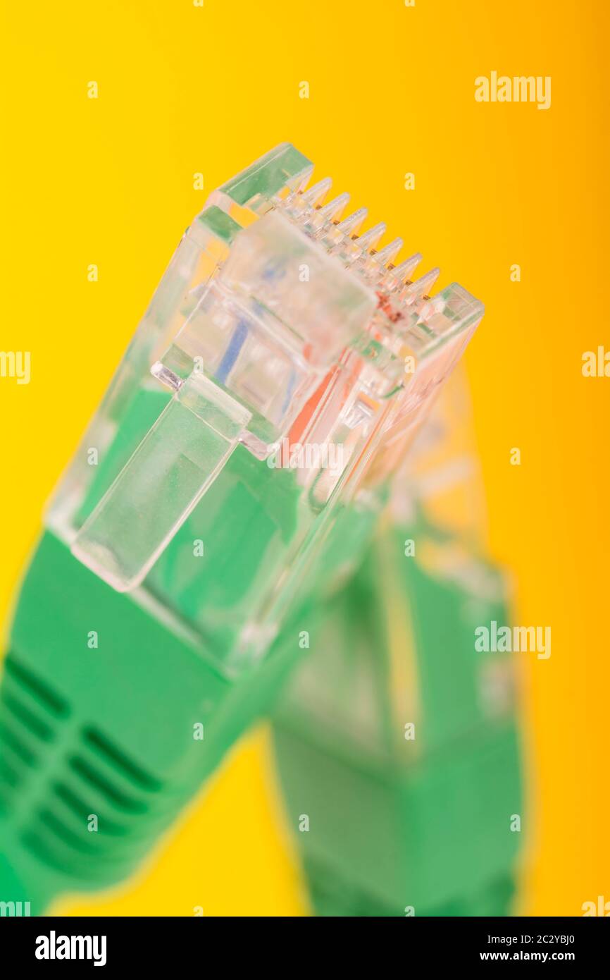 connection - a lan cable in closeup Stock Photo