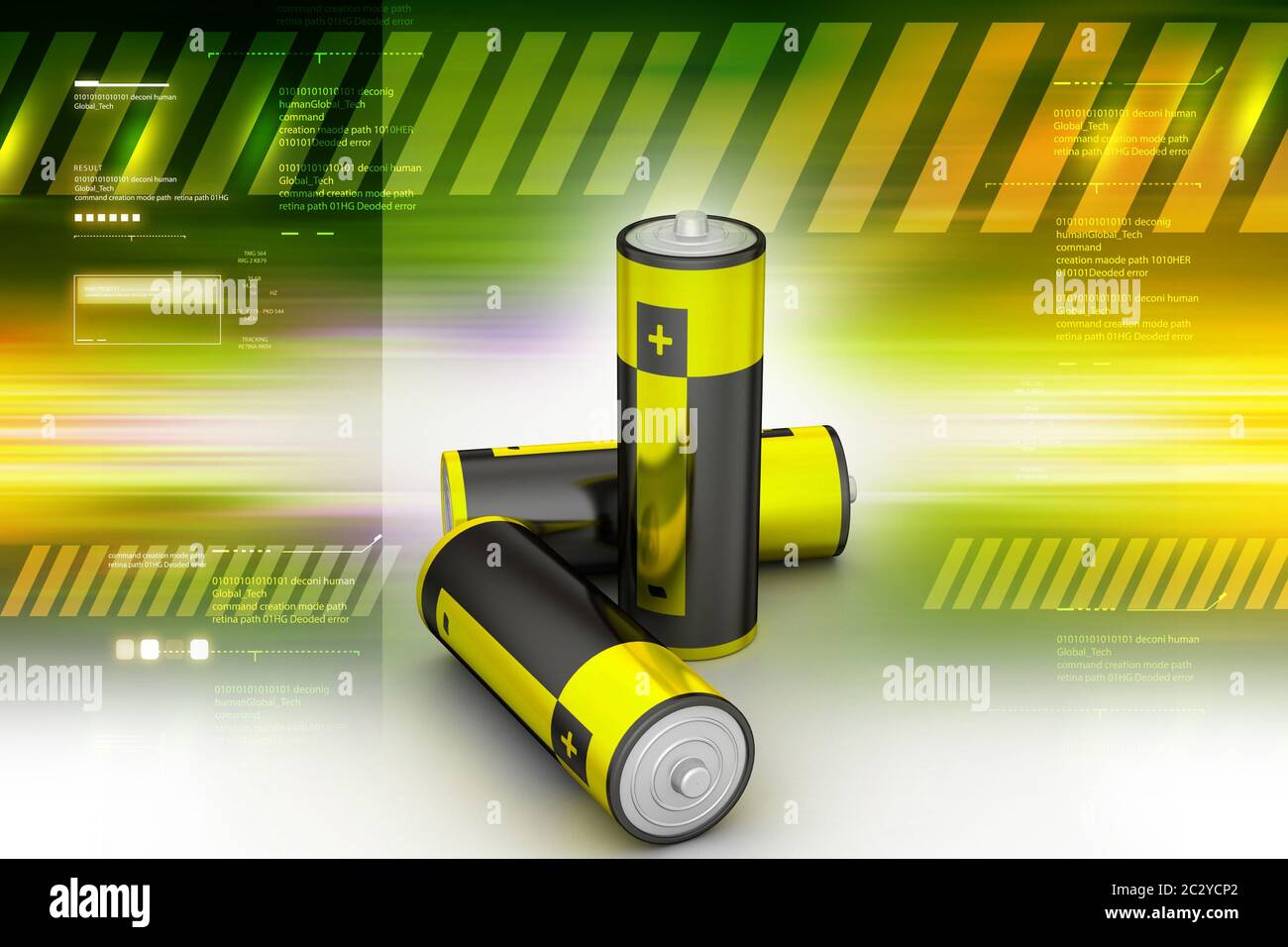 Batteries in color background Stock Photo - Alamy
