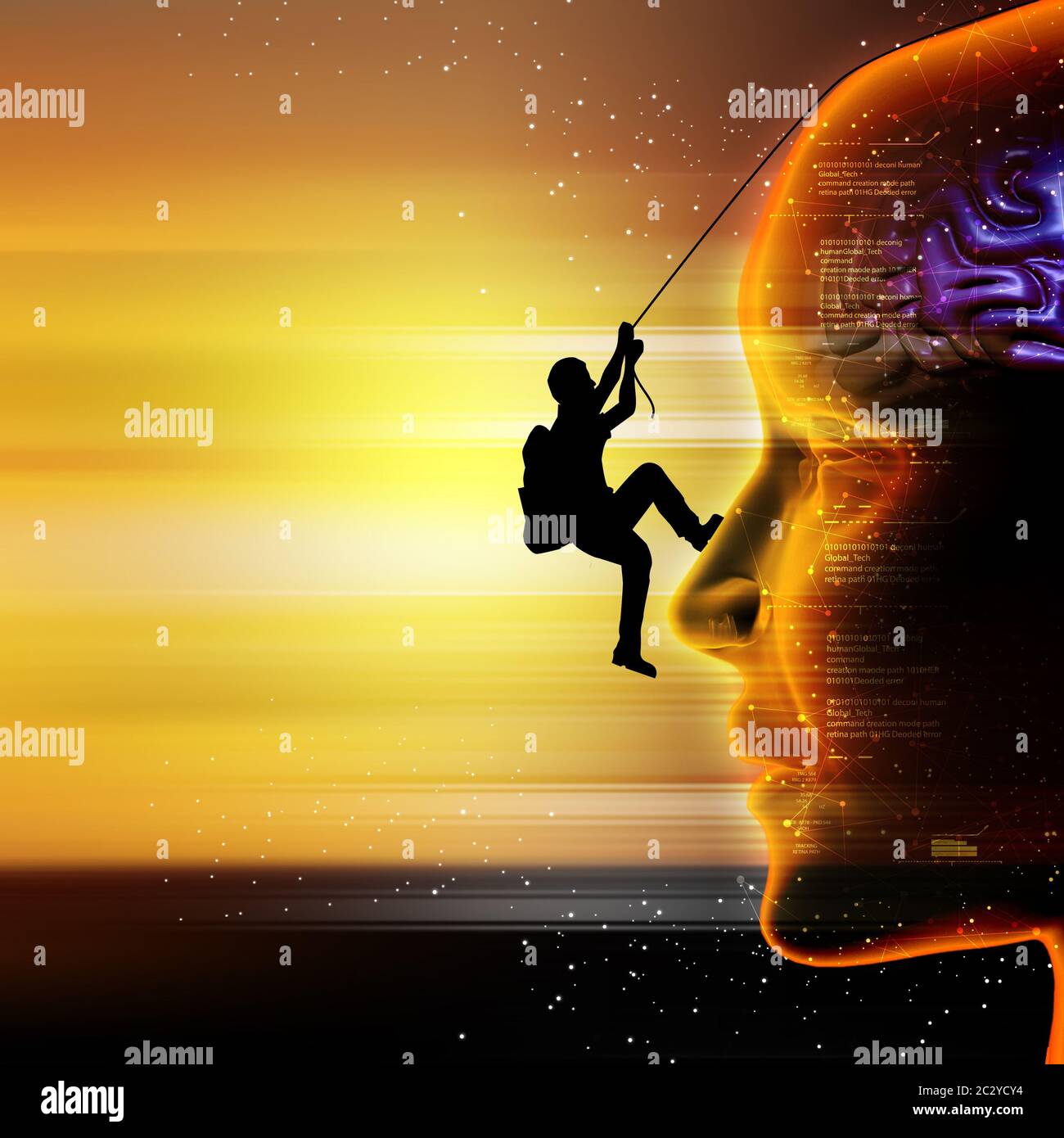 3d man climbing wall hi-res stock photography and images - Alamy