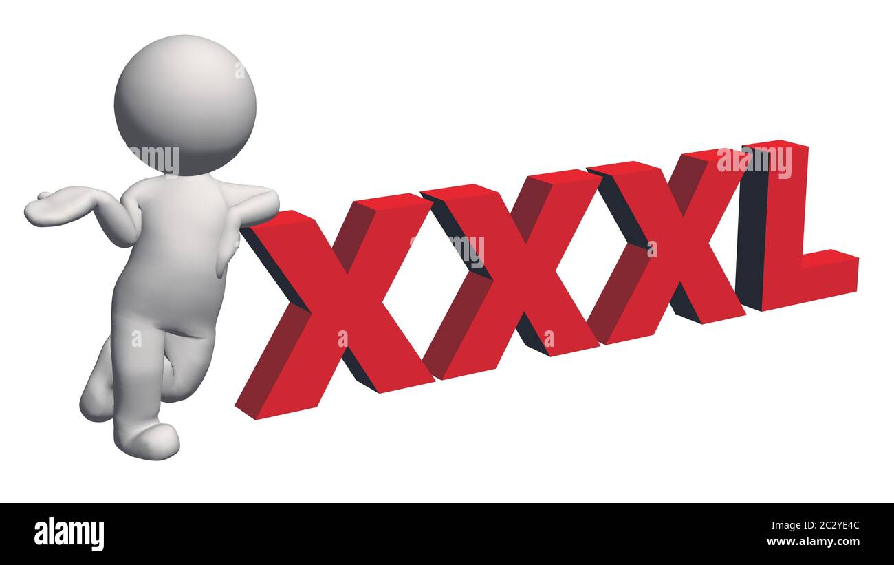 label size collection - XXXL sign red with 3D figure Stock Photo