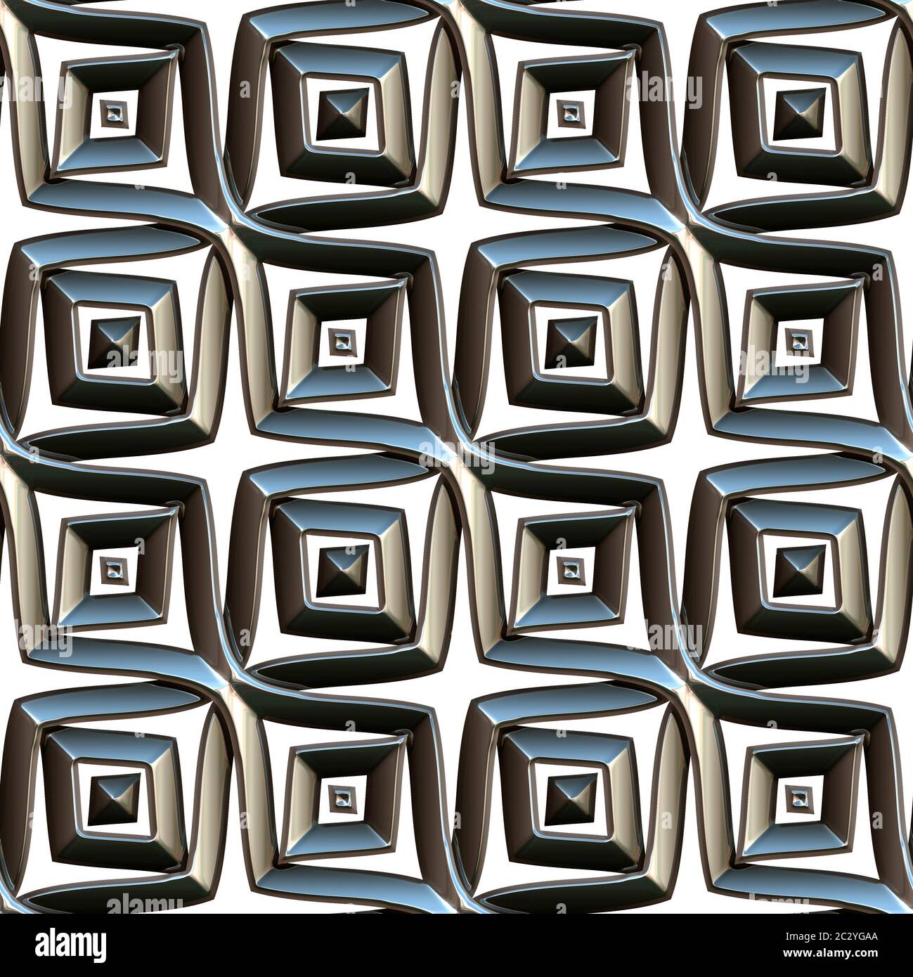 seamless repeating pattern tile of interessting embossed texture with a glossy metal effect in