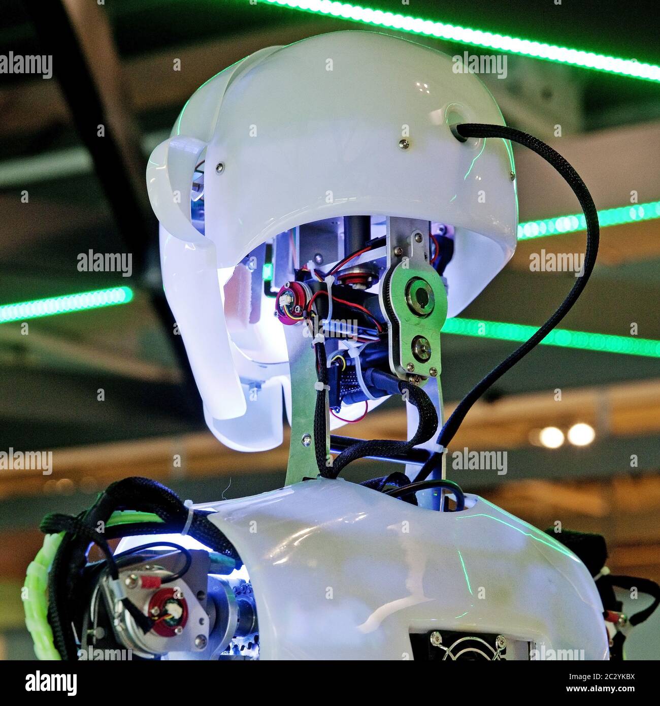 head of humanoid robot RoboThespian, Germany Stock Photo