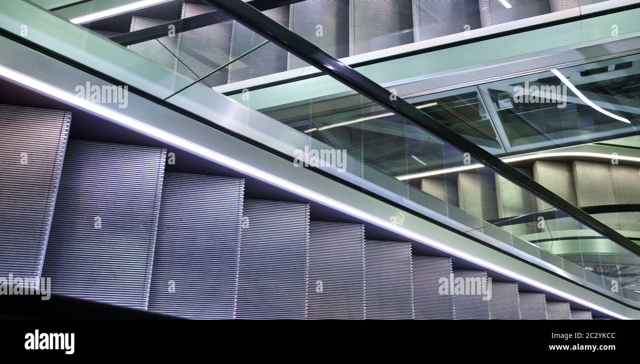 escalators, Germany, Europe Stock Photo