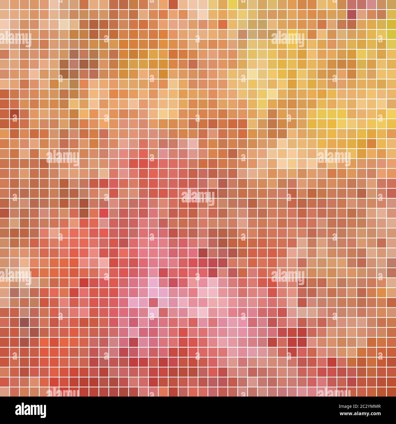 abstract square pixel mosaic background - red and yellow Stock Photo ...
