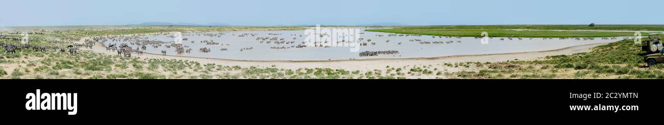 Lake in Norongoro Conservation Area, Tanzania, Africa Stock Photo