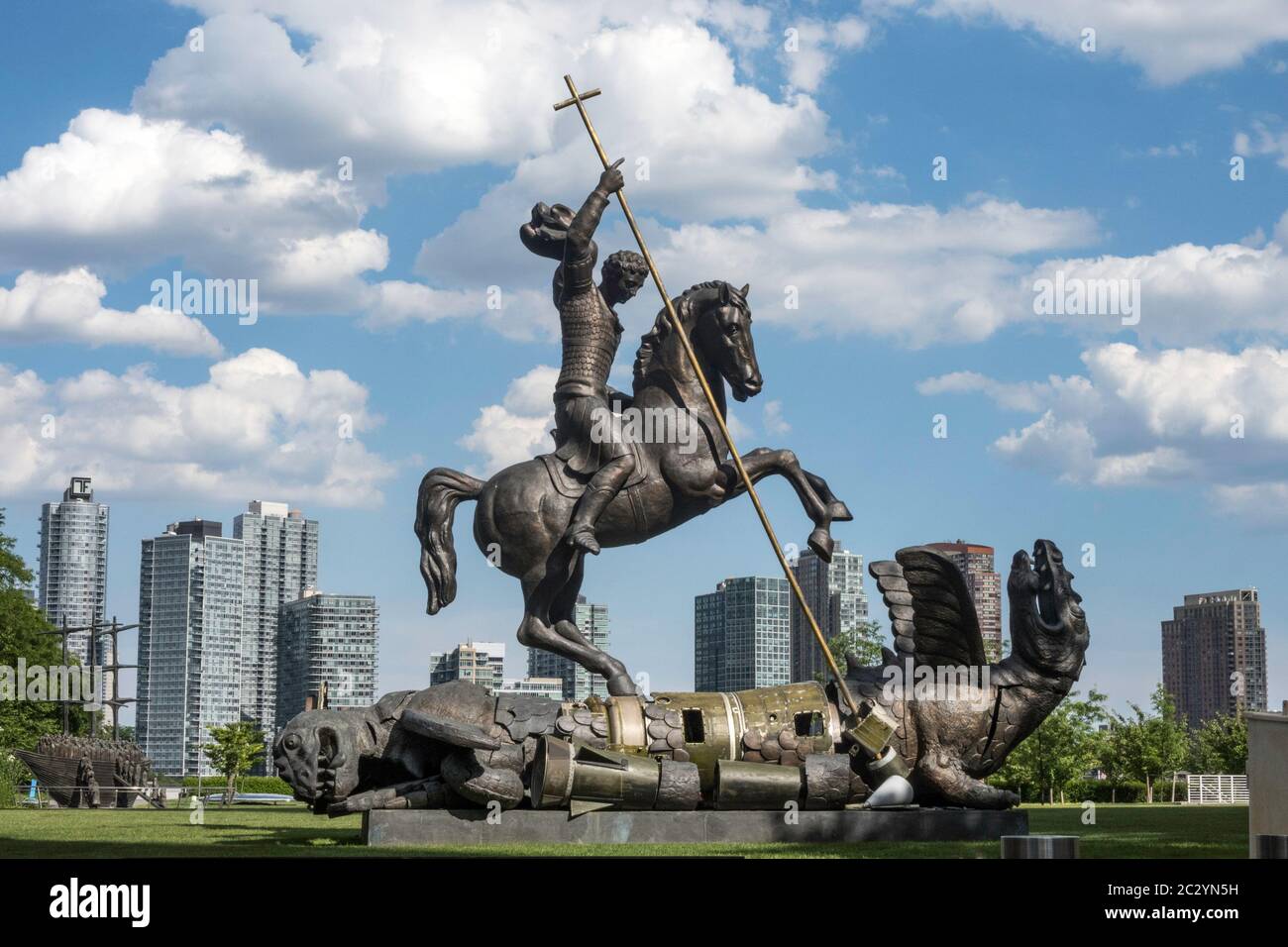 Bronze Statue St Dragon High Resolution Stock Photography and