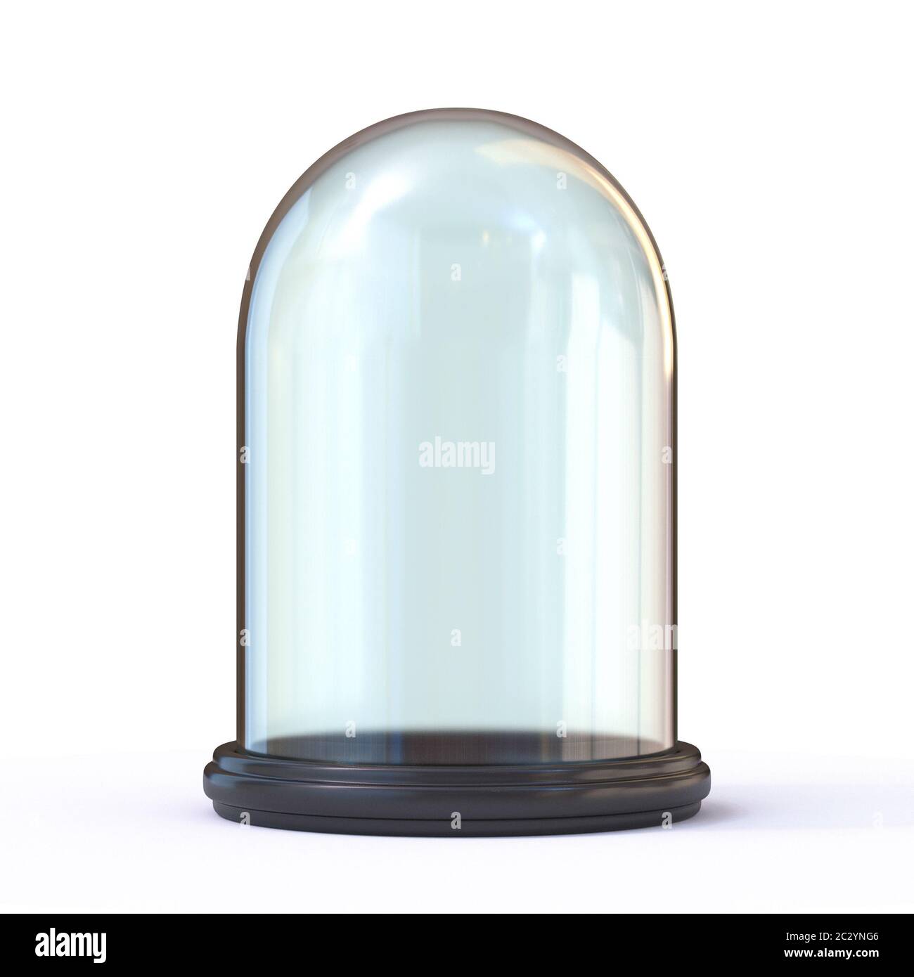 Empty glass dome 3D render illustration isolated on white background ...