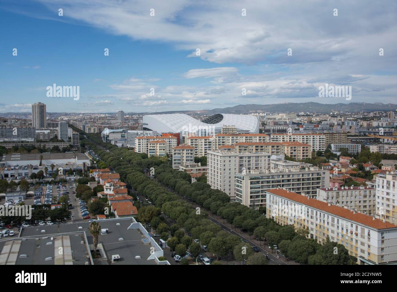 Aerial view of the multi-purpose stadium in Marseilles, France Stock Photo