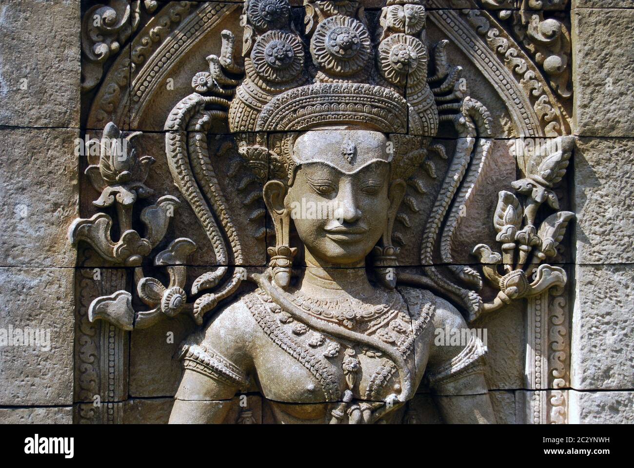 Statue of woman on angkor wat temple hi-res stock photography and