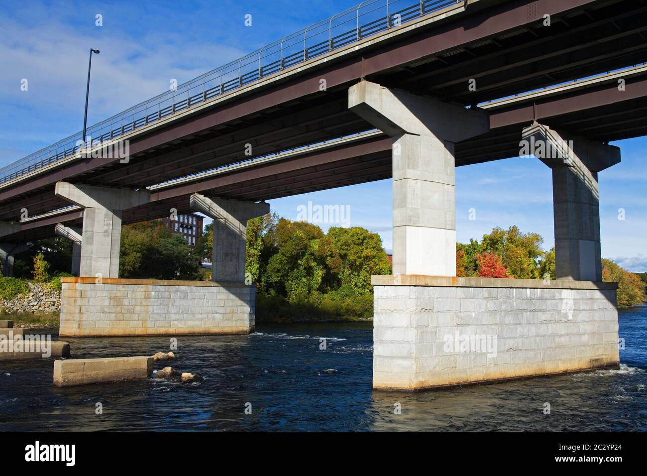 Bridge Street Bridge, Manchester, New Hampshire, USA Stock Photo Alamy