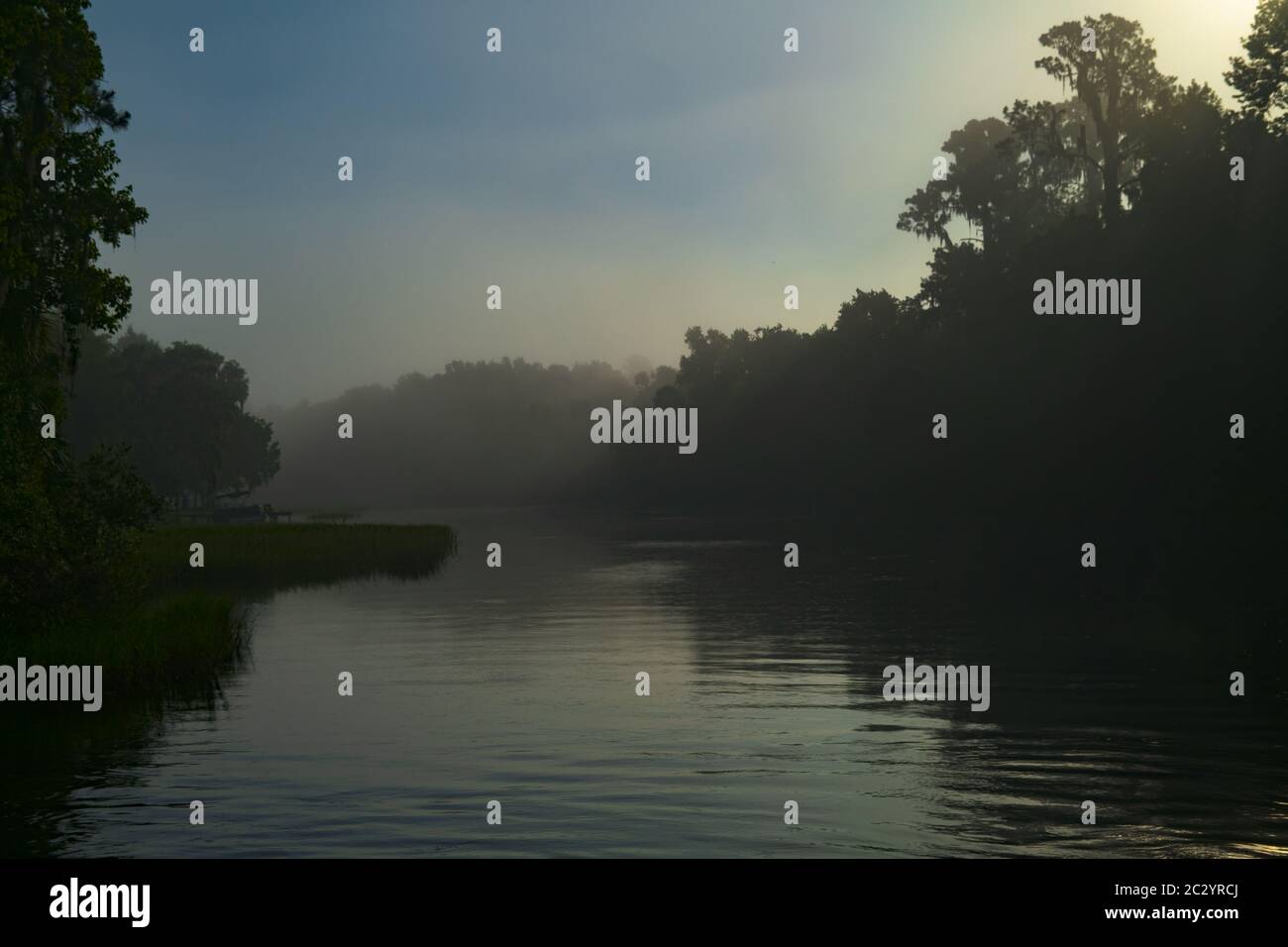 Scenic Early morning on the Spring fed Rainbow River. Dunnellon, Florida Stock Photo