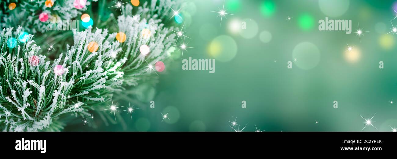 Christmas background with lights and stars Stock Photo